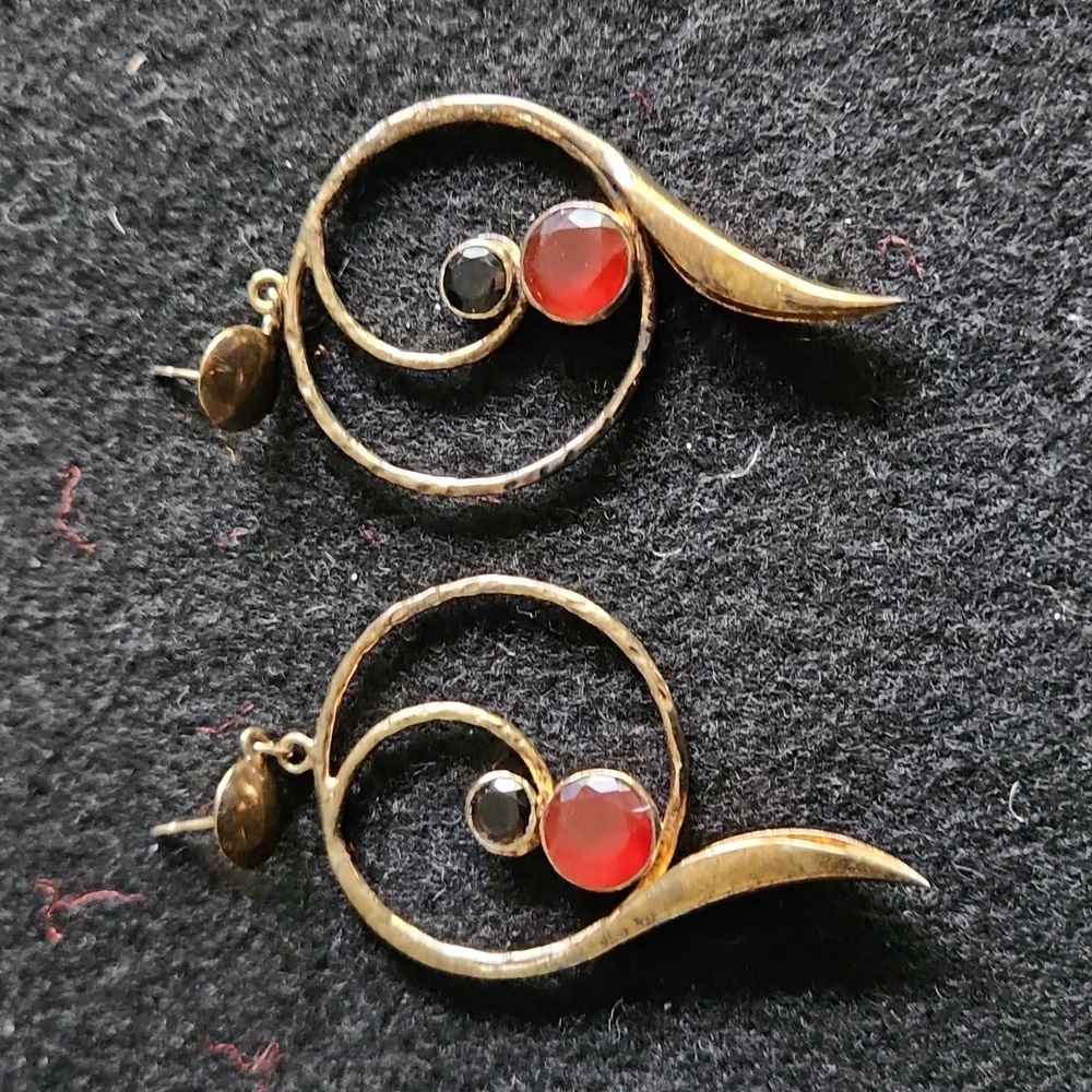 Garnet and Rutile Earrings